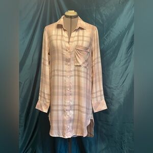 Pastel plaid shirt dress/tunic